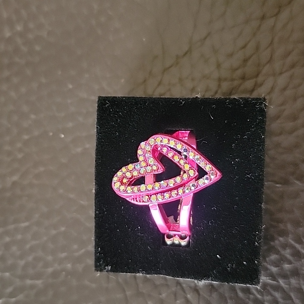NWT! Pink Double Heart Ring - Picture 1 of 2